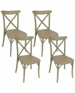 Cheap 😍 Sunnydaze Bellemead Indoor Outdoor Plastic Patio Dining Chair Home Outdoor Decor & Accents 😀