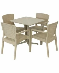 Best reviews of 🎁 Sunnydaze All-Weather Segonia 5-Piece Indoor/Outdoor Table And Chairs Home Outdoor Decor & Accents 🔔
