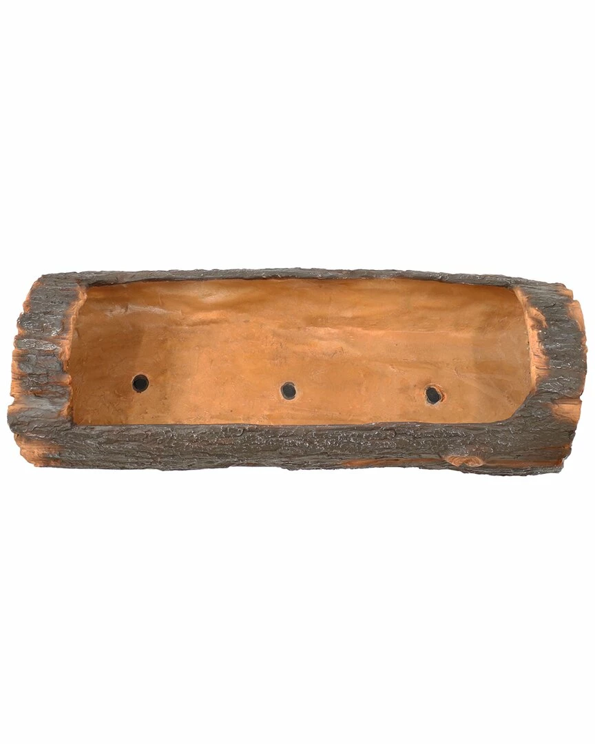 Discount 🔥 Sunnydaze Outdoor Rustic Polyresin Log Flower Pot Planter Container Home Outdoor Decor & Accents 🔥 - Image 2