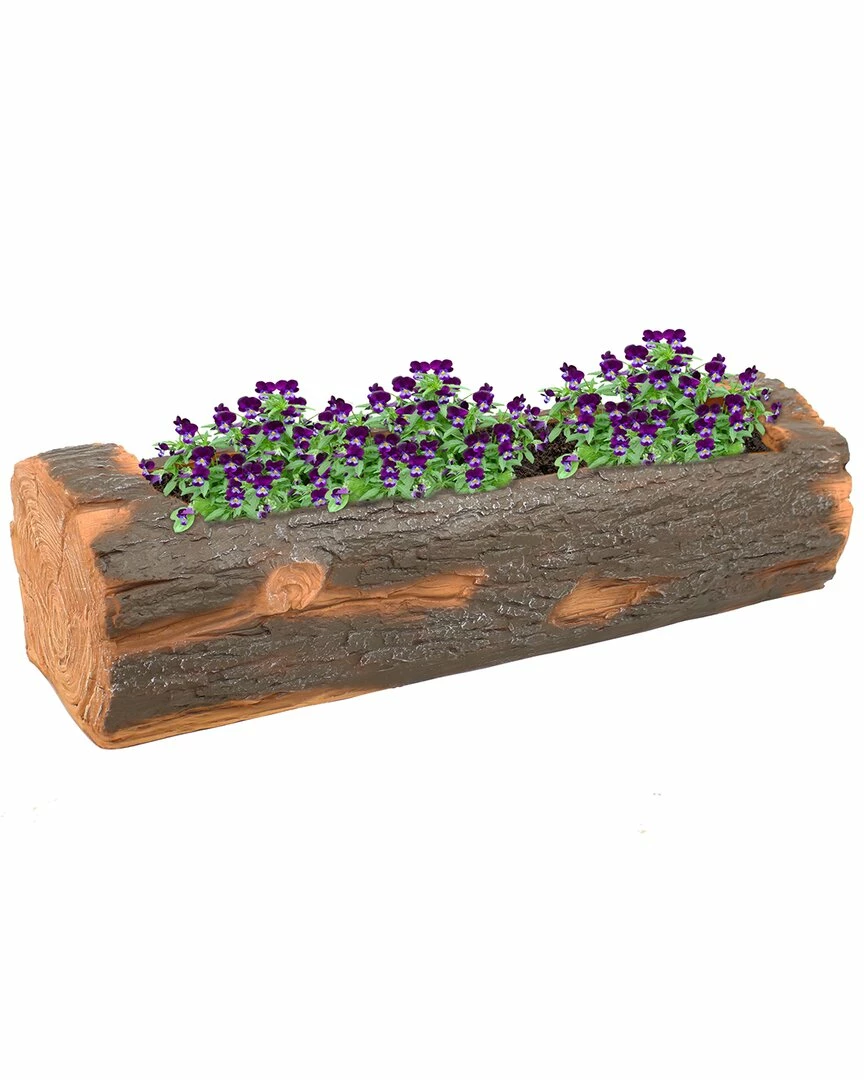 Discount 🔥 Sunnydaze Outdoor Rustic Polyresin Log Flower Pot Planter Container Home Outdoor Decor & Accents 🔥 - Image 7
