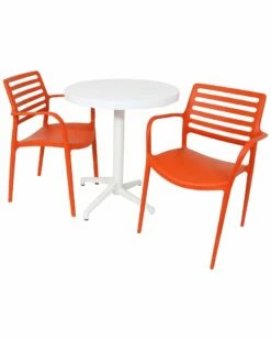 Promo 😉 Sunnydaze All-Weather Astana 3-Piece Indoor/Outdoor Table And Chairs Home Outdoor Decor & Accents 🥰