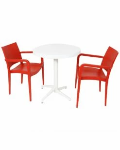 Flash Sale 🤩 Sunnydaze All-Weather Landon 3-Piece Indoor/Outdoor Table And Chair Set Home Outdoor Decor & Accents 🧨