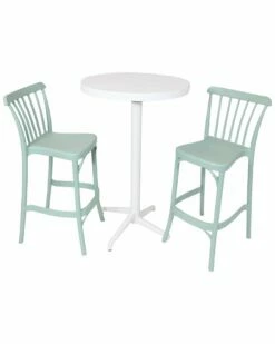 Wholesale 🔥 Sunnydaze All-Weather Woodway 3-Piece Indoor/Outdoor Pub Table And Barstool Set Home Outdoor Decor & Accents 🎁