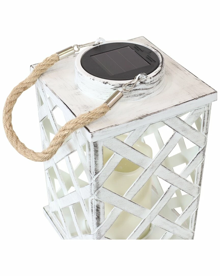 Flash Sale ๐ Sunnydaze Modern Crosshatch Solar Led Candle Lanterns (Set Of 2) Home Outdoor Lighting โค๏ธ - Image 4