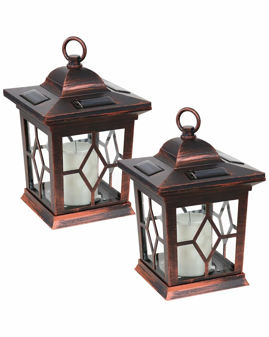 Top 10 ๐ Sunnydaze Brown Lucien Outdoor Solar Led Candle Lanterns (Set Of 2) Home Outdoor Lighting ๐