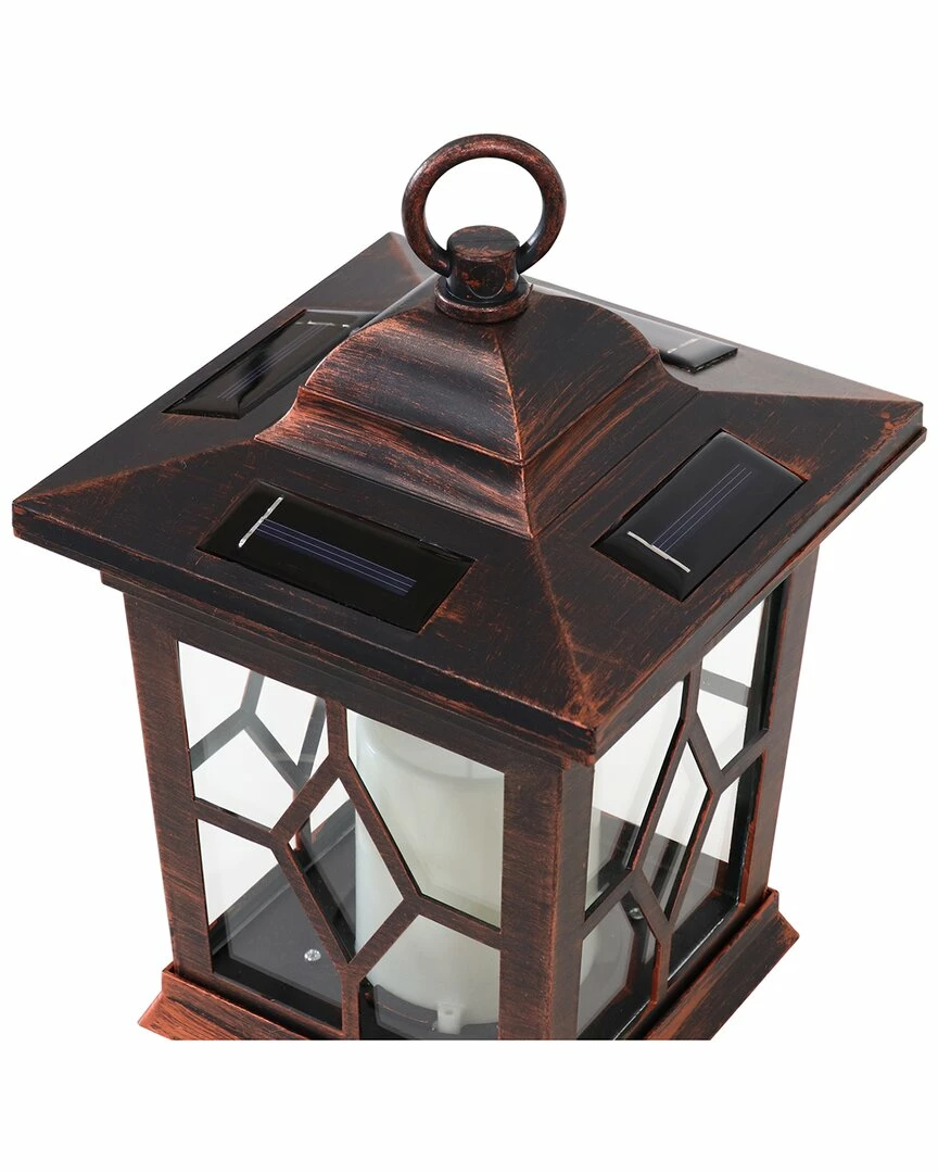 Top 10 ๐ Sunnydaze Brown Lucien Outdoor Solar Led Candle Lanterns (Set Of 2) Home Outdoor Lighting ๐ - Image 4