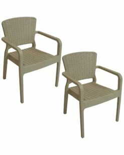 Best deal 🌟 Sunnydaze Segonia Plastic Stac Armchair Set Home Outdoor Decor & Accents 🎁