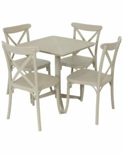 Brand new ๐ Sunnydaze All-Weather Bellemead 5-Piece Indoor/Outdoor Table And Chairs Home Outdoor Decor & Accents โค๏ธ