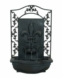 Flash Sale 🔥 Sunnydaze French Lily Solar With Battery Outdoor Wall Fountain Home Outdoor Decor & Accents ⭐