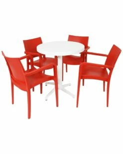Best reviews of 😉 Sunnydaze All-Weather Landon 5-Piece Indoor/Outdoor Table And Chair Set Home Outdoor Decor & Accents ⭐