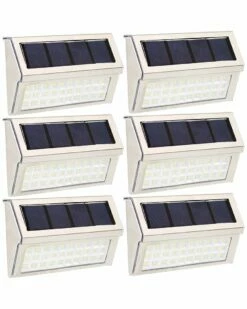Deals 🧨 Sunnydaze 6 Stainless Steel Modern Mountable Led Solar Lights Home Outdoor Lighting 🎁