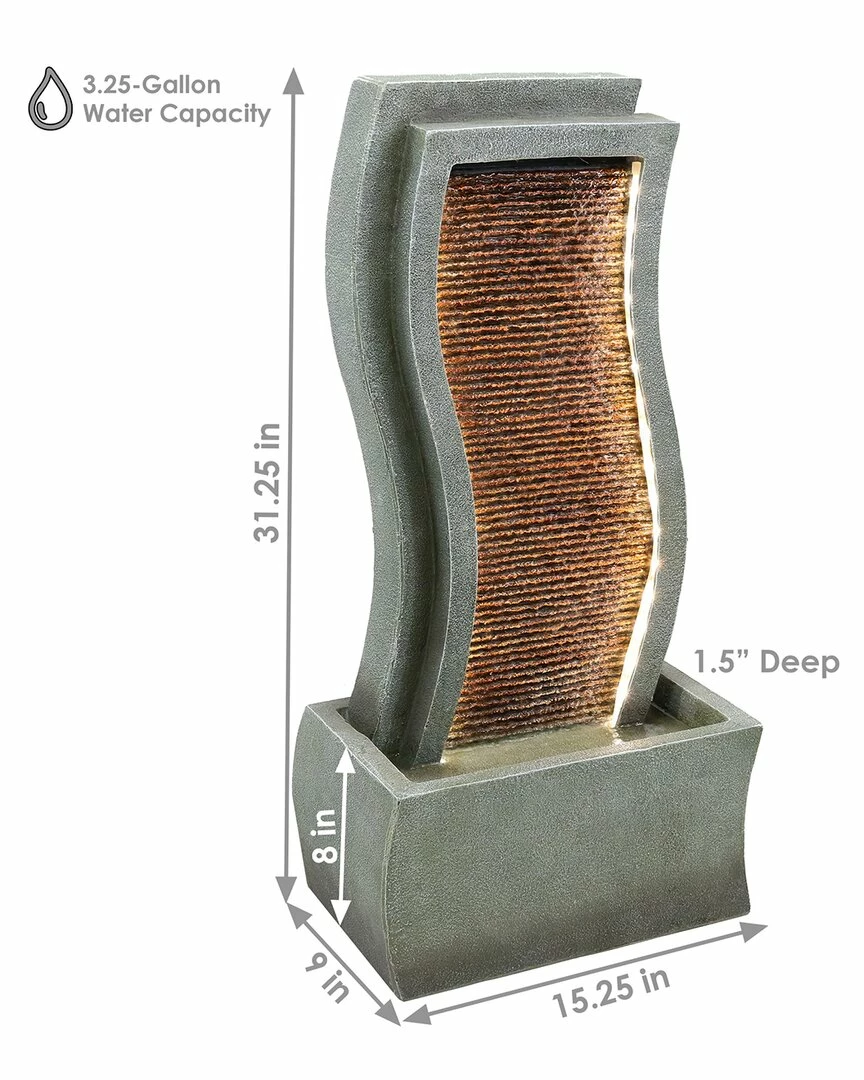 Hot Sale 🎉 Sunnydaze Contemporary Curves Resin Outdoor Fountain Home Outdoor Decor & Accents 🛒 - Image 4