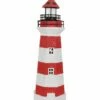 Promo ⭐ Sunnydaze Red Striped Solar LED Nautical Lighthouse Outdoor Light Decor Home Outdoor Lighting 🔔