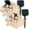 Top 10 🤩 Sunnydaze 30-Count Warm White Globe LED Solar-Powered String Lights Home Outdoor Lighting 😀