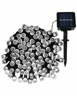 Outlet 🎁 Sunnydaze Decor 100 Count LED Solar Powered String Lights White Home Outdoor Lighting 😀