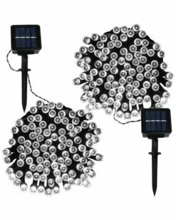 Best reviews of 🎉 Sunnydaze Set Of White LED Solar Powered 34 Foot String Light Strand Home Outdoor Lighting 😀