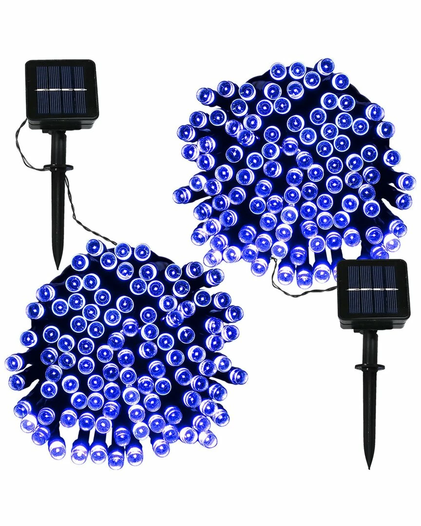 Best reviews of ๐ Sunnydaze Set Of Blue Led Solar Powered 34 Foot String Light Strands Home Outdoor Lighting ๐
