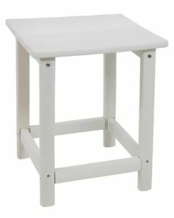 Outlet ❤️ Sunnydaze All-Weather White Outdoor Side Table Home Outdoor Decor & Accents ⌛