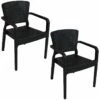 Best reviews of ⌛ Sunnydaze Segonia Plastic Stac Arm Chair Set Home Outdoor Decor & Accents ✨