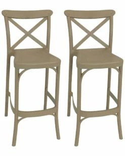 Promo 🤩 Sunnydaze Fleming Indoor Outdoor Plastic Barstool Chair Home Outdoor Decor & Accents 👍