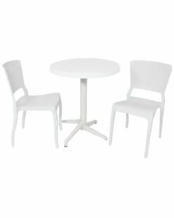 Cheap ❤️ Sunnydaze All-Weather Hewitt 3-Piece Indoor/Outdoor Table And Chairs Home Outdoor Decor & Accents ✨