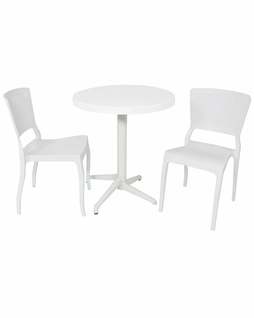 Cheap ❤️ Sunnydaze All-Weather Hewitt 3-Piece Indoor/Outdoor Table And Chairs Home Outdoor Decor & Accents ✨