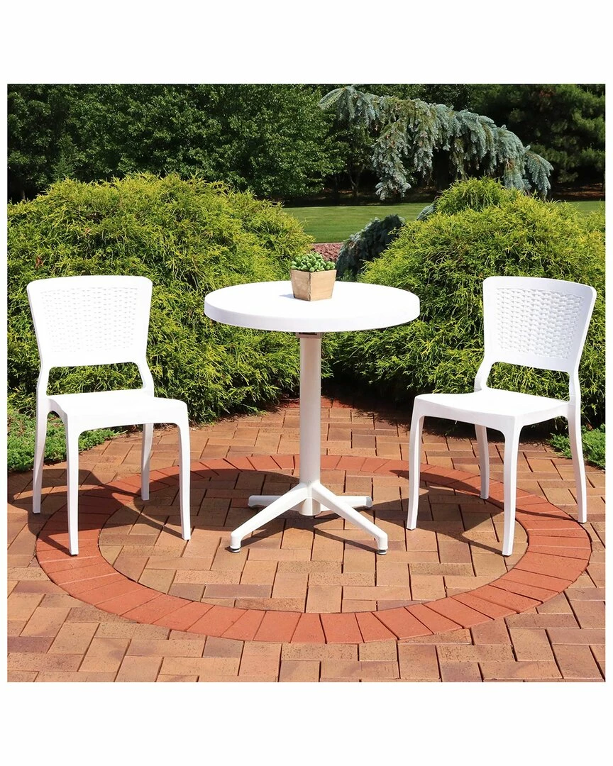 Cheap ❤️ Sunnydaze All-Weather Hewitt 3-Piece Indoor/Outdoor Table And Chairs Home Outdoor Decor & Accents ✨ - Image 3
