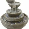 Best Sale 🔥 Sunnydaze 5-Tier Mosaic Marvel Outdoor Water Fountain Feature Home Outdoor Decor & Accents 🛒
