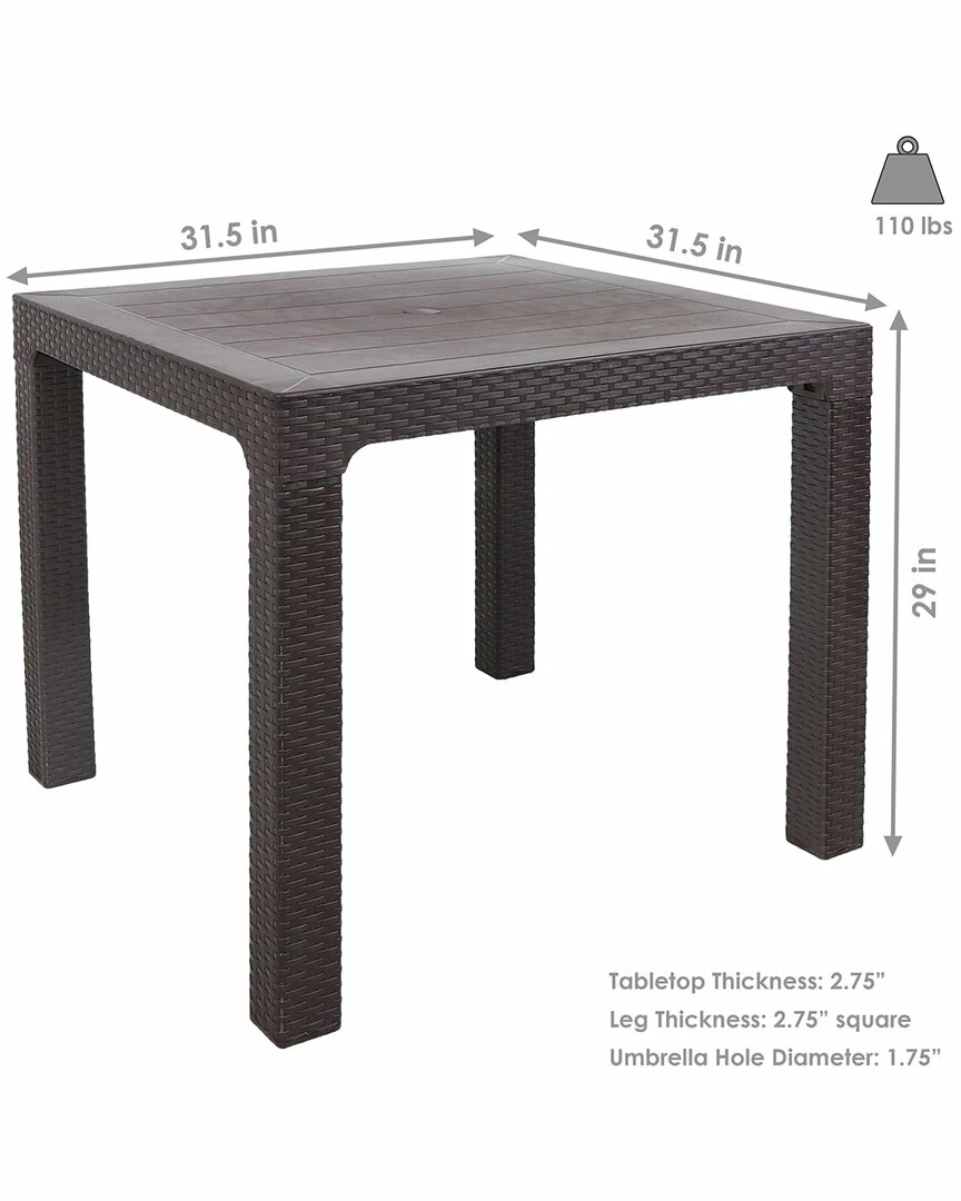 Best Pirce โ๏ธ Sunnydaze Plastic Rattan Outdoor Patio Dining Table Home Outdoor Tables ๐ฏ - Image 5