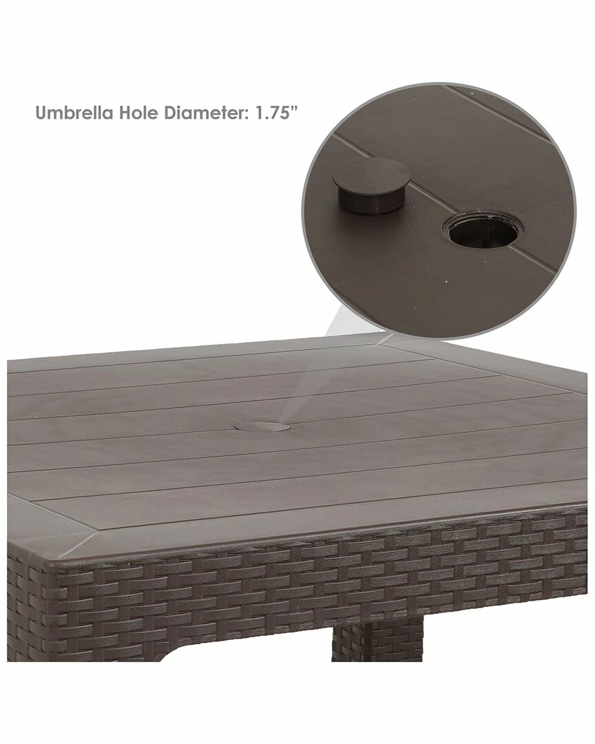 Best Pirce โ๏ธ Sunnydaze Plastic Rattan Outdoor Patio Dining Table Home Outdoor Tables ๐ฏ - Image 6