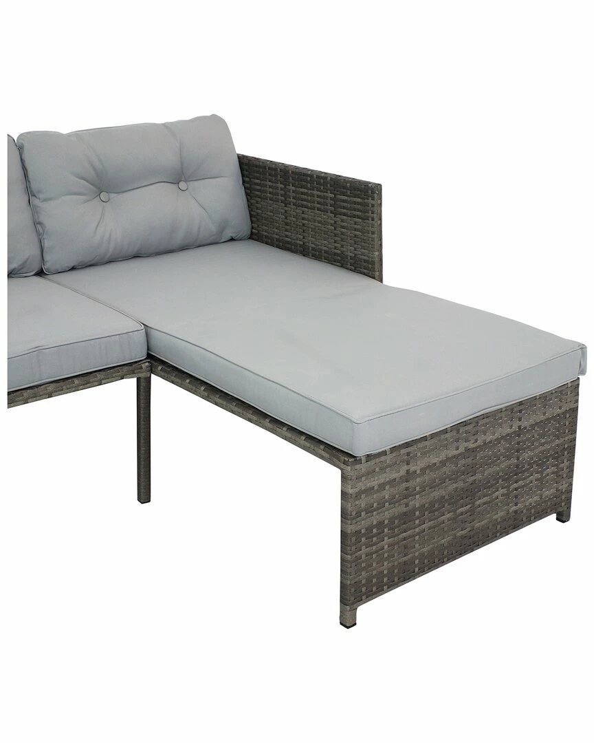 Discount 😀 Sunnydaze Longford Rattan Patio Sectional Set Home Lounge Sets 🌟 - Image 4