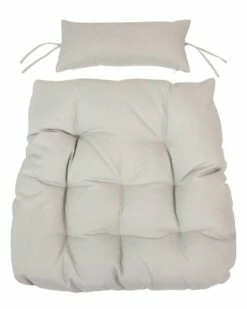 Hot Sale 🥰 Sunnydaze 2Pc Grey Replacement Cushion Set For Phoebe Hanging Lounge Chair Home Seating 😉