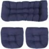 Cheapest 🧨 Sunnydaze Blue Tufted Olefin 3Pc Indoor/Outdoor Settee Cushion Set Home Seating 🛒