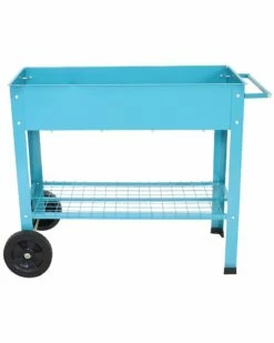 Wholesale ๐ฅฐ Sunnydaze Blue Galvanized Steel Mobile Raised Garden Bed Cart Home Outdoor Decor & Accessories โจ