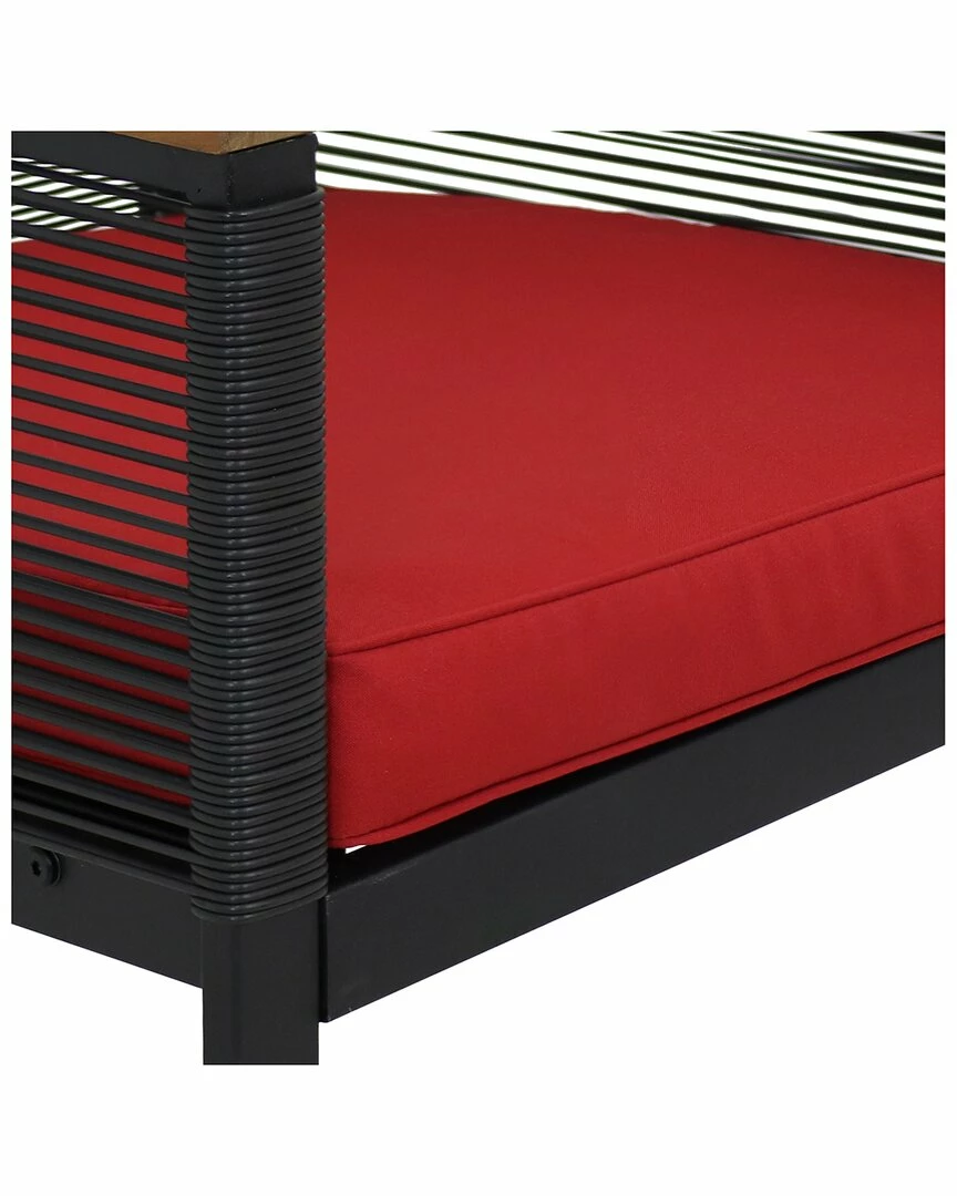 Outlet ๐คฉ Sunnydaze Coachford 4Pc Black Resin Rattan Outdoor Patio Furniture Set Home Seating ๐ฅฐ - Image 3