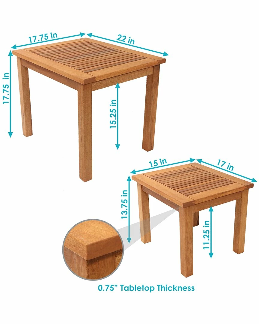 Top 10 โญ Sunnydaze Meranti Wood Outdoor Nesting Tables (Set Of 2) Home Outdoor Tables ๐ - Image 5
