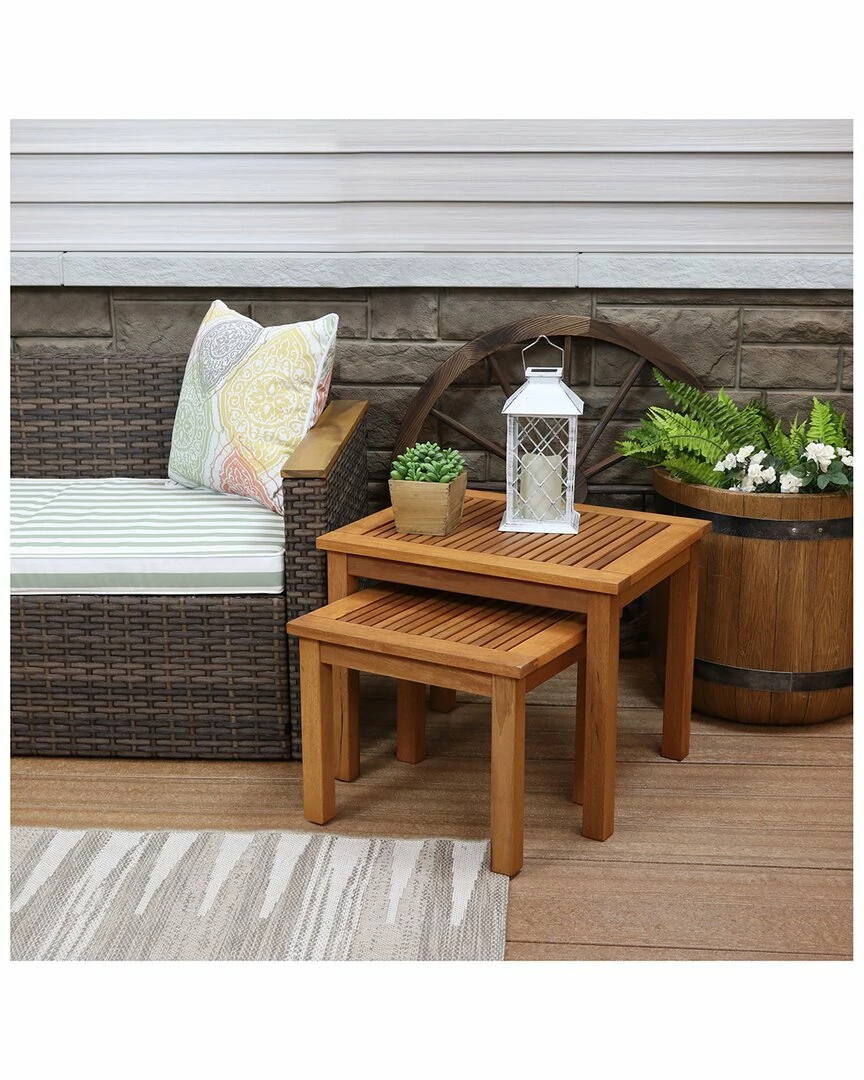 Top 10 โญ Sunnydaze Meranti Wood Outdoor Nesting Tables (Set Of 2) Home Outdoor Tables ๐ - Image 6