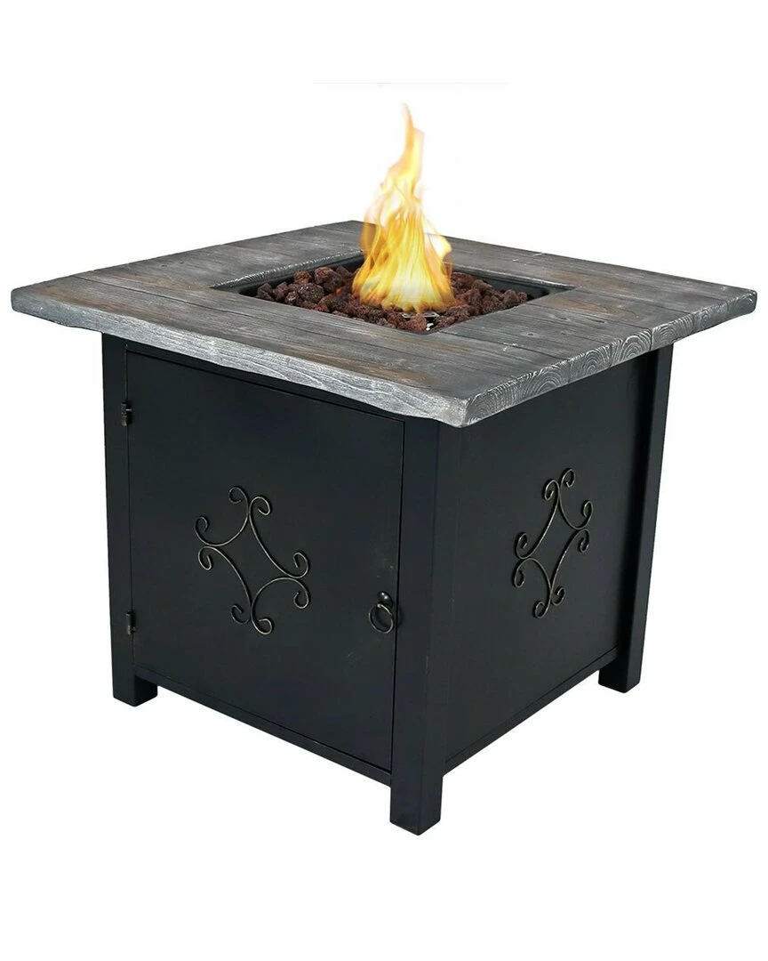 Outlet ๐ Sunnydaze Square Outdoor Propane Gas Fire Pit Table W/ Cover & Lava Rocks Home Outdoor Tables ๐