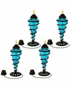 Coupon 🎉 Sunnydaze Set Of 4 Tabletop Torches Home Outdoor Lighting 🎁