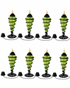 Brand new 🎉 Sunnydaze Green Glass Outdoor Tabletop Torches Home Seating 🤩