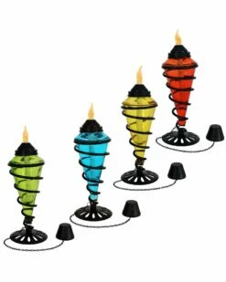 Hot Sale 🤩 Sunnydaze Set Of 4 Tabletop Torches Home Seating 🌟