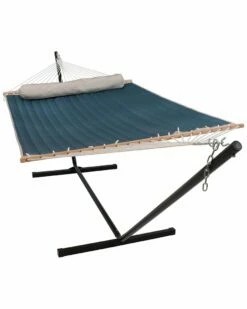 Top 10 🛒 Sunnydaze 2-Person Quilted Spreader Bar Hammock Bed With Pillow Home Hammocks & Swing Chairs ❤️