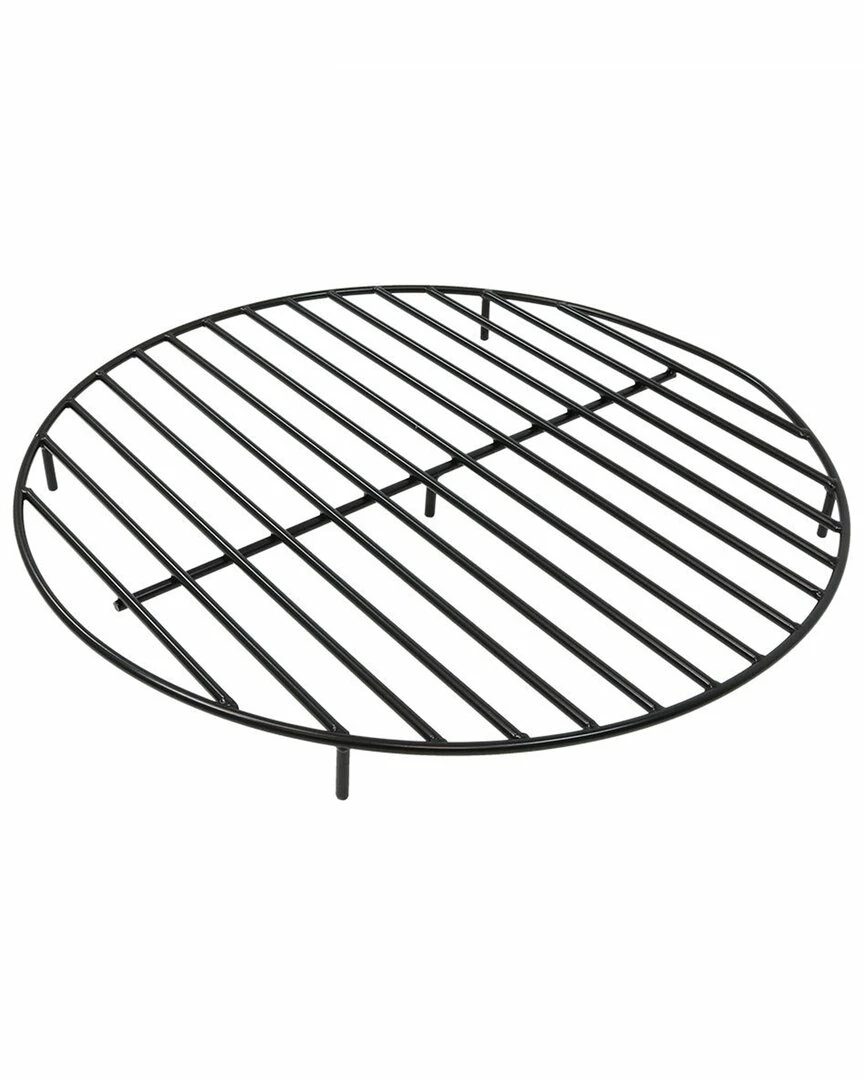 Hot Sale 🥰 Sunnydaze Firewood Grate Round Black Steel Outdoor Fire Pit Accessory Home Outdoor Tables 🎁