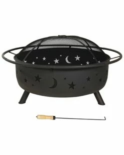 Promo 🤩 Sunnydaze 42in Fire Pit Steel Cosmic Design Home Fire Pits 🧨