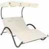 Top 10 👏 Sunnydaze Double Chaise Lounge With Canopy Shade And Headrest Pillows Home Seating ❤️