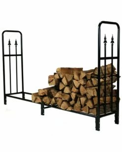 Promo ✔️ Sunnydaze Log Rack 6' Black Steel Indoor Outdoor Decorative Firewood Holder Home Outdoor Decor & Accessories 🎁