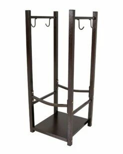 Flash Sale ⭐ Sunnydaze Log Rack With Tool Holders Steel With Blakc Finish Firewood Storage Home Outdoor Decor & Accessories 🔔