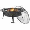 Brand new ⭐ Sunnydaze 40in Fire Pit Black Steel Diamond Weave Design With Spark Screen Home Outdoor Tables ❤️