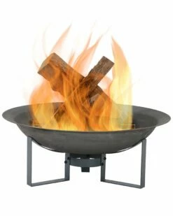 Cheap 👏 Sunnydaze 23in Fire Pit Cast Iron Modern Wood-Burning Fire Bowl With Stand Home Fire Pits 👍