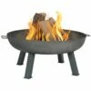 New 🛒 Sunnydaze 34in Fire Pit Cast Iron With Steel Finish Wood-Burning Fire Bowl Home Outdoor Tables 💯